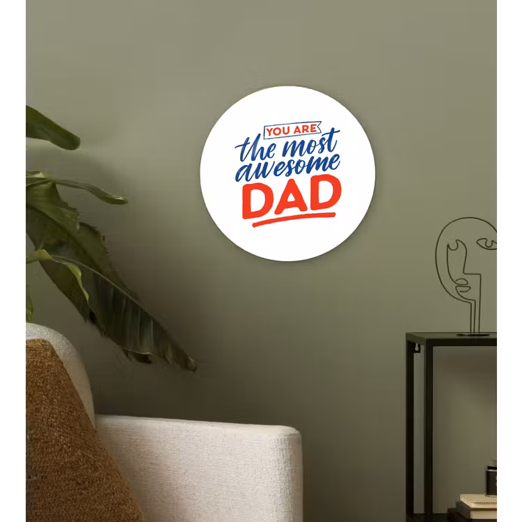 Papa - Vaderdag - Spreuken Wandcirkel kunststof plaat 5mm dik klein -sfeer3
