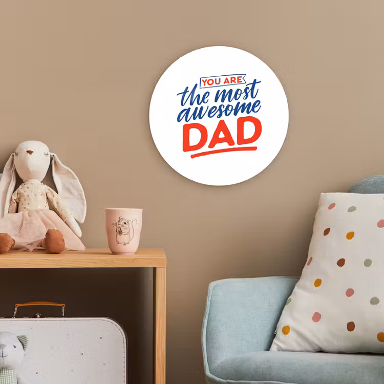 Papa - Vaderdag - Spreuken Wandcirkel kunststof plaat 5mm dik klein -tsfeer1_kind