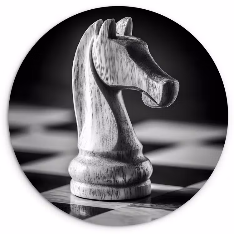 Paard - Hout - Schaalbord - Zwart Wandcirkel kunststof plaat 5mm dik klein -3d