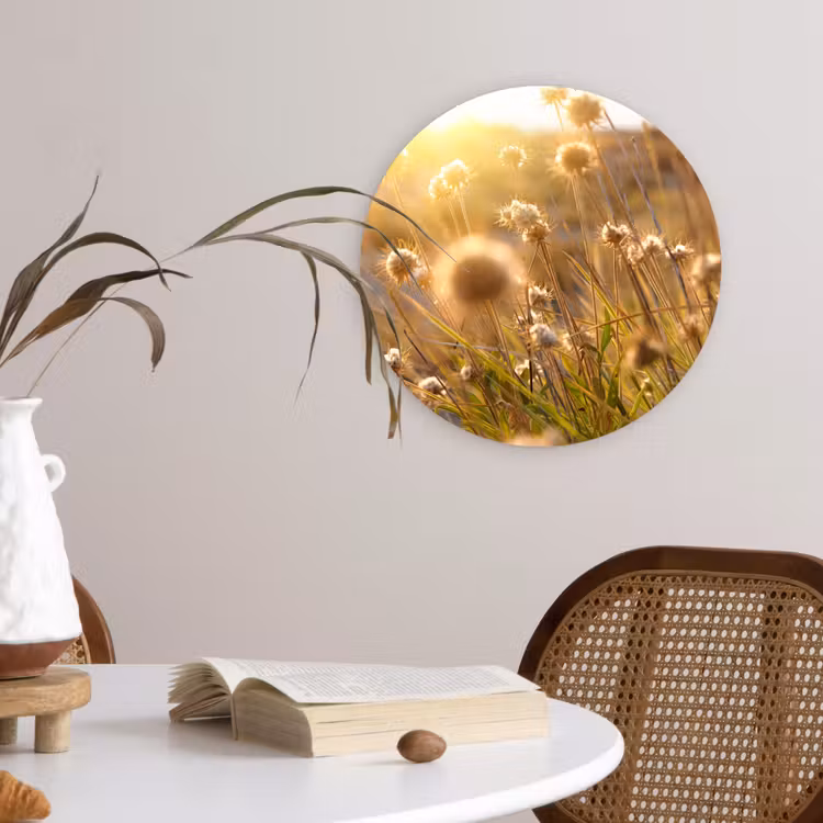 Planten - Natuur - Bloemen - Zon - Horizon Wandcirkel kunststof plaat 5mm dik klein -sfeer4