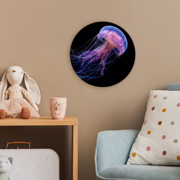 Kwal - Doorzichtig - Roze - Tentakels Wandcirkel kunststof plaat 5mm dik klein -tsfeer1_kind