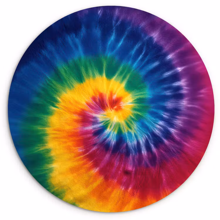 Regenboogkleuren - Spiraal - Kleurrijk Wandcirkel kunststof plaat 5mm dik klein -3d