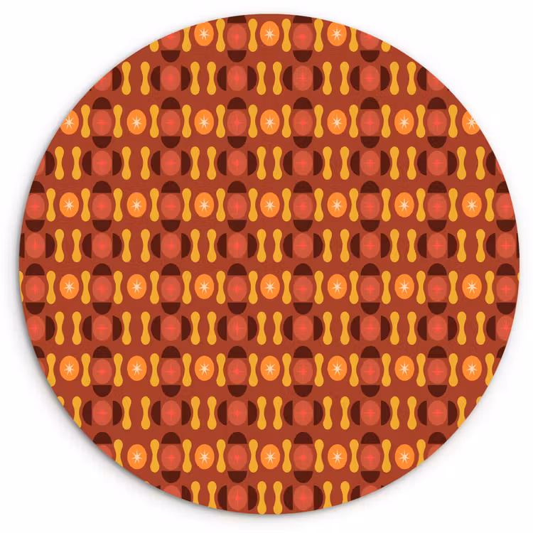 Retro - Disco - Hippie Wandcirkel kunststof plaat 5mm dik klein 188 -3d