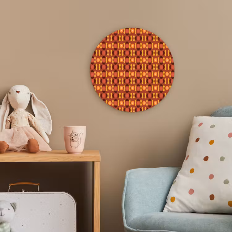 Retro - Disco - Hippie Wandcirkel kunststof plaat 5mm dik klein 188 -tsfeer1_kind