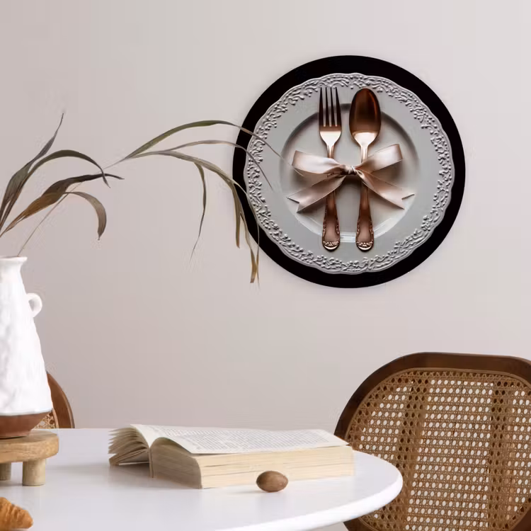 Rose - Strik - Bestek Wandcirkel kunststof plaat 5mm dik klein -sfeer4