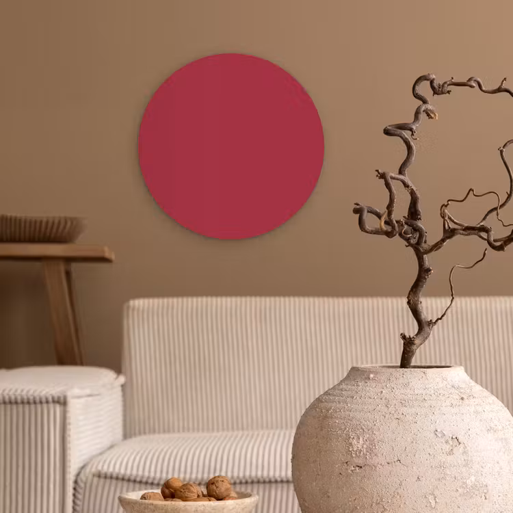 Rood - Effen kleur Wandcirkel kunststof plaat 5mm dik klein 188 -sfeer1