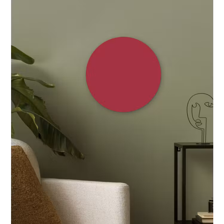 Rood - Effen kleur Wandcirkel kunststof plaat 5mm dik klein 188 -sfeer3