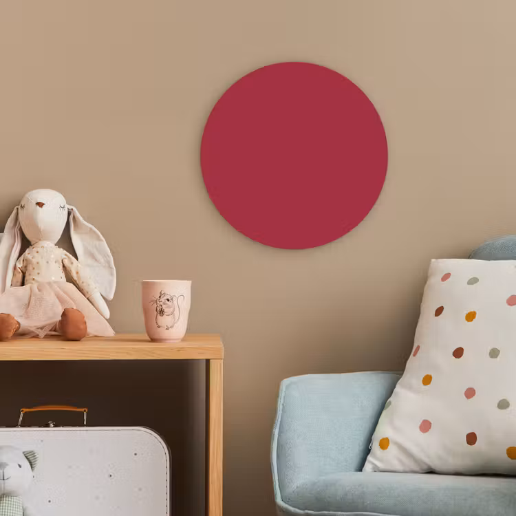 Rood - Effen kleur Wandcirkel kunststof plaat 5mm dik klein 188 -tsfeer1_kind
