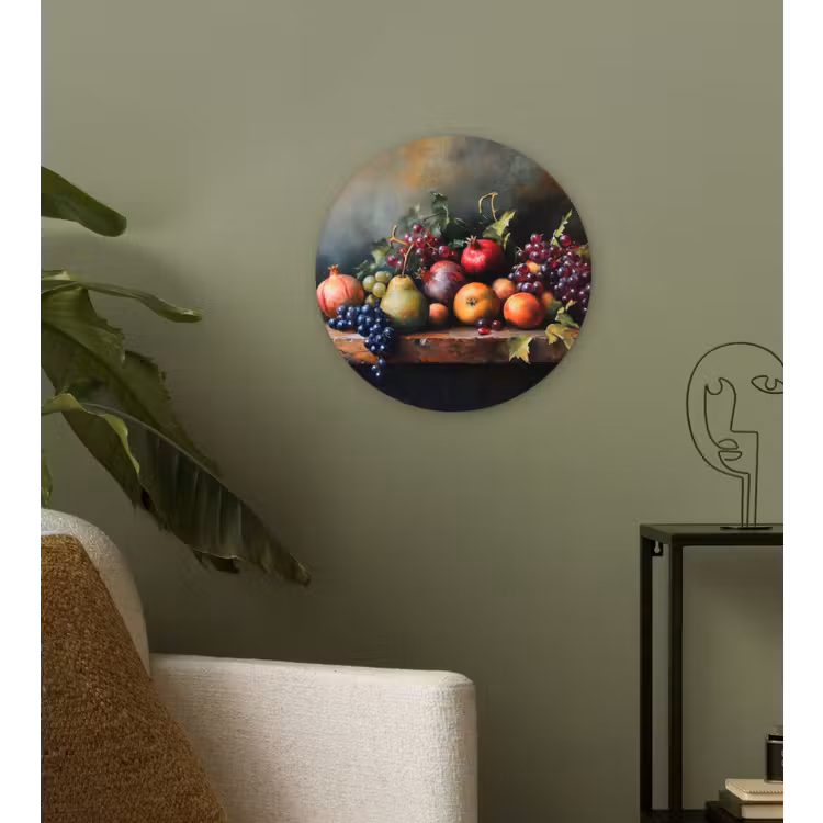 Rustiek - Stilleven - Fruit Wandcirkel kunststof plaat 5mm dik klein -sfeer3