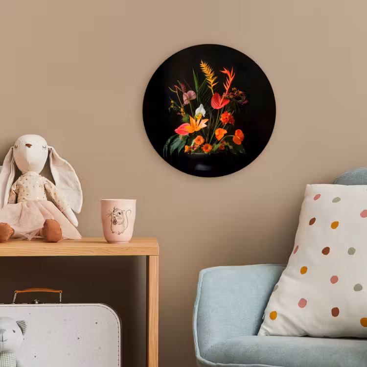 Schaal - Boeket - Bloemen Wandcirkel kunststof plaat 5mm dik klein -tsfeer1_kind