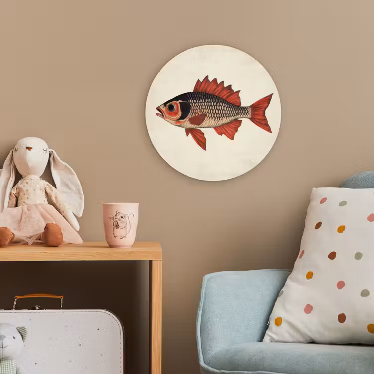 Schubben - Rood - Vis - Vinnen Wandcirkel kunststof plaat 5mm dik klein -tsfeer1_kind