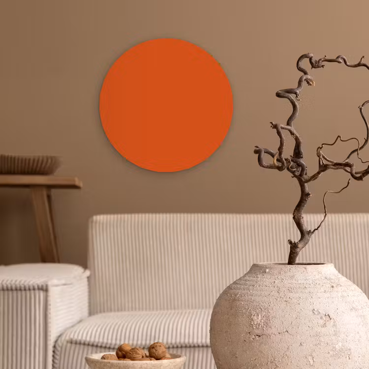 Sienna - Aarde - Kleuren - Effen Wandcirkel kunststof plaat 5mm dik klein 188 -sfeer1