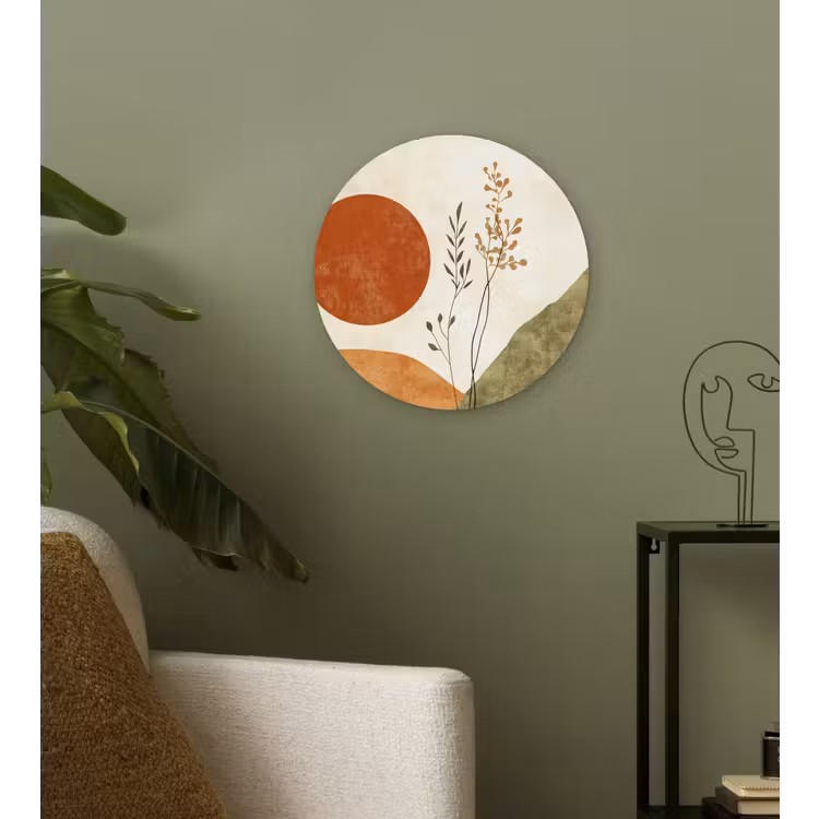 Zon - Abstract - Takken - Oranje Wandcirkel kunststof plaat 5mm dik klein -sfeer3