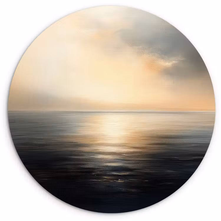 Zon - Horizon - Zee Wandcirkel kunststof plaat 5mm dik klein -3d