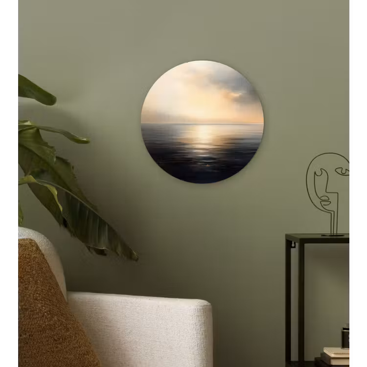 Zon - Horizon - Zee Wandcirkel kunststof plaat 5mm dik klein -sfeer3