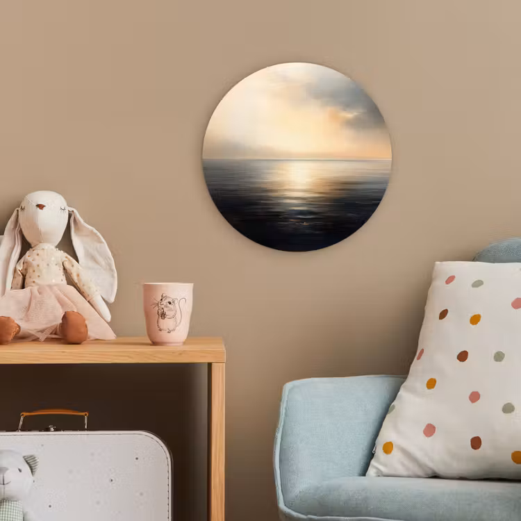 Zon - Horizon - Zee Wandcirkel kunststof plaat 5mm dik klein -tsfeer1_kind