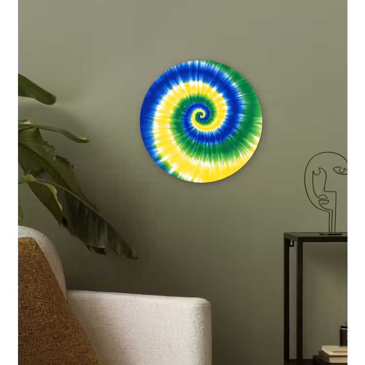 Spiraal - Groen - Draaiend Wandcirkel kunststof plaat 5mm dik klein -sfeer3