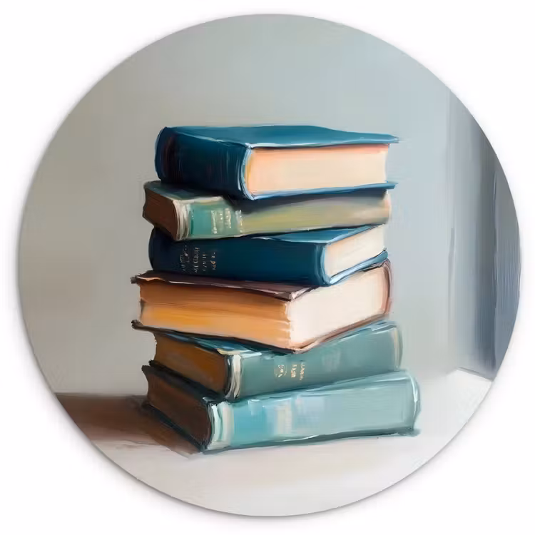 Stapel - Boeken - Groen - Daglicht Wandcirkel kunststof plaat 5mm dik klein -3d
