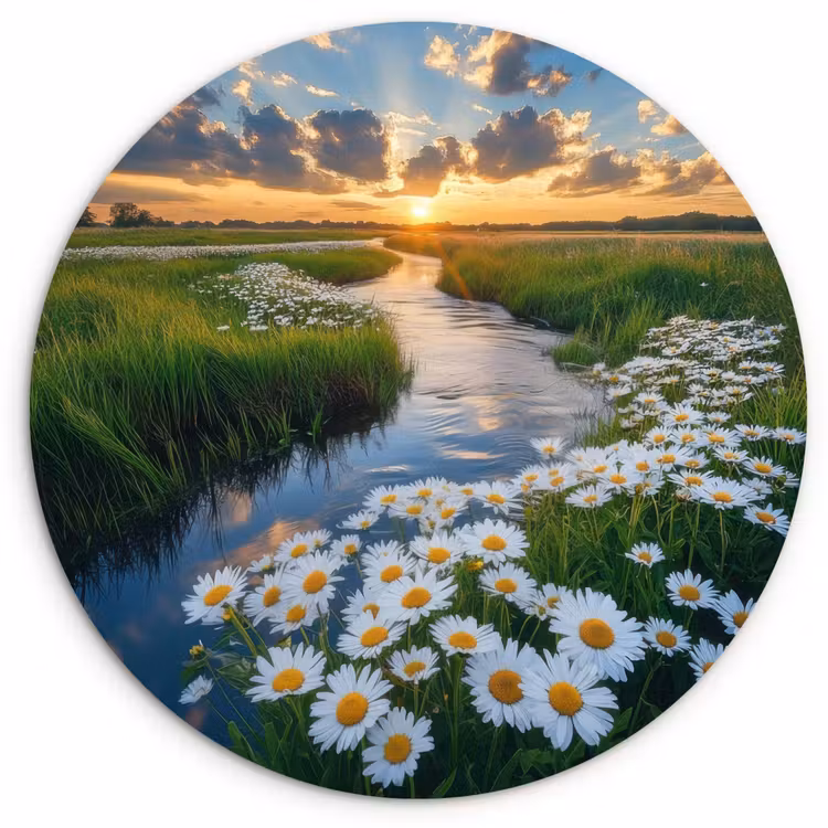 Beekje - Landschap - Margriet Wandcirkel kunststof plaat 5mm dik klein -3d