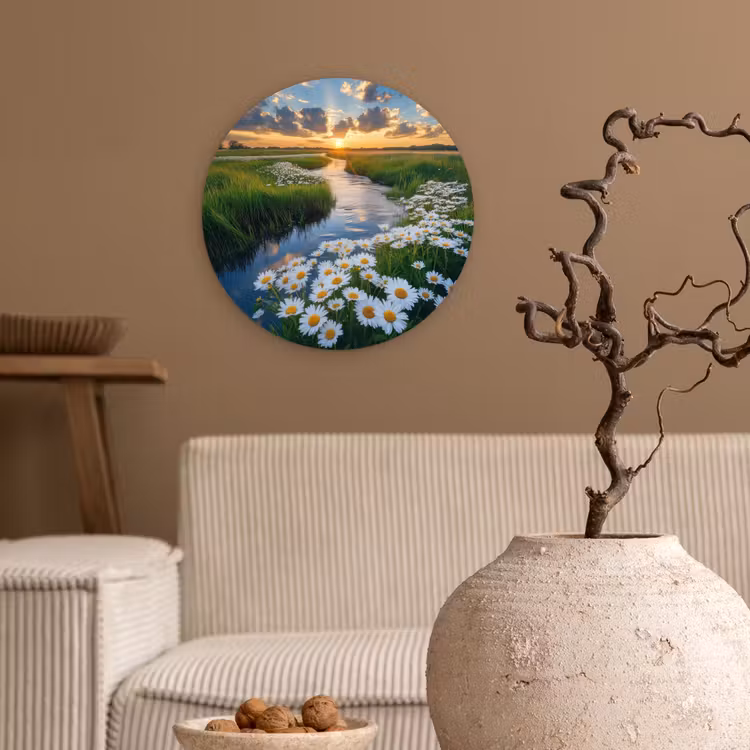 Beekje - Landschap - Margriet Wandcirkel kunststof plaat 5mm dik klein -sfeer1