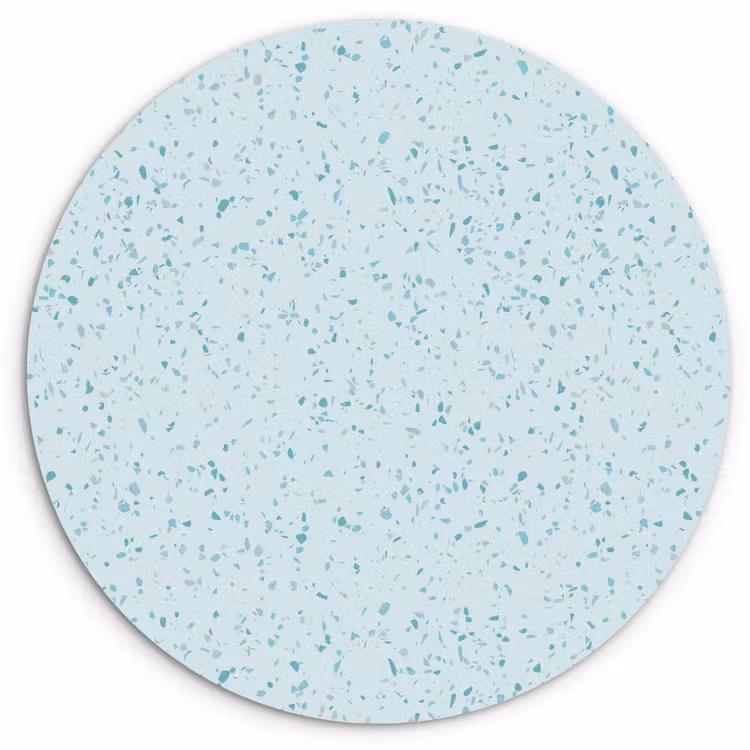 Terrazzo - Patroon - Kleurrijk - Baby Blauw Wandcirkel kunststof plaat 5mm dik klein 188 -3d