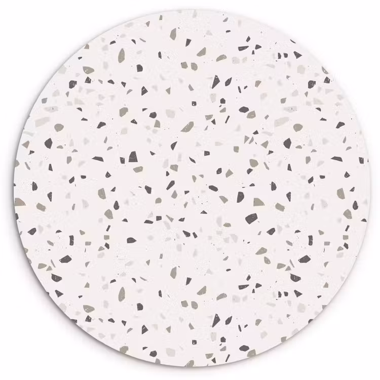 Terrazzo - Patroon - Créme Wandcirkel kunststof plaat 5mm dik klein 188 -3d