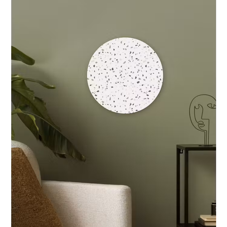 Terrazzo - Patroon - Créme Wandcirkel kunststof plaat 5mm dik klein 188 -sfeer3