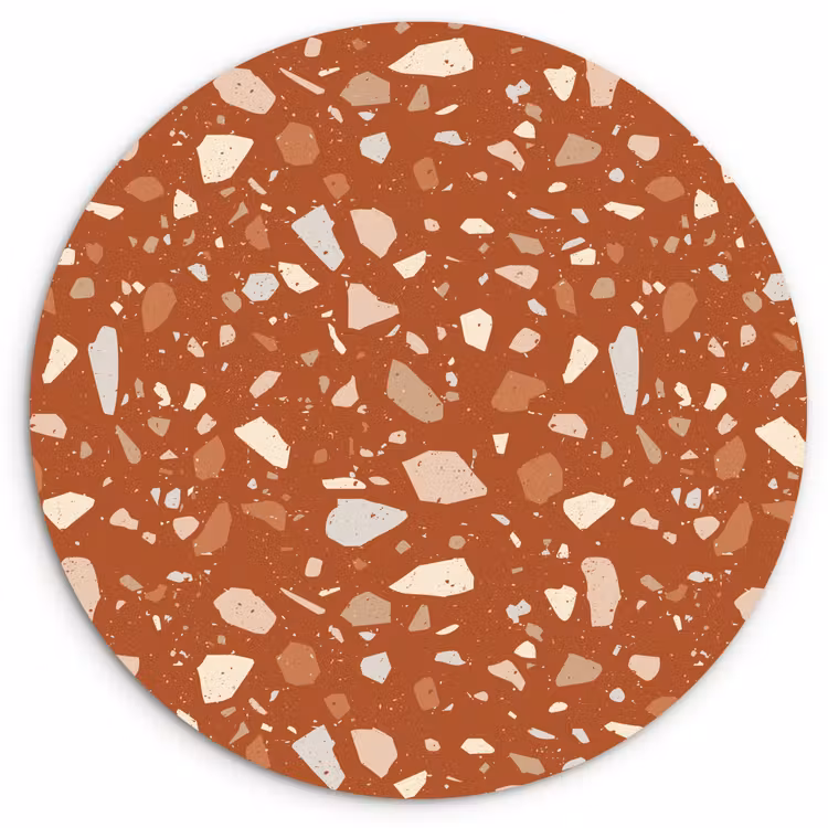 Terrazzo - Patroon - Klei Wandcirkel kunststof plaat 5mm dik klein 188 -3d
