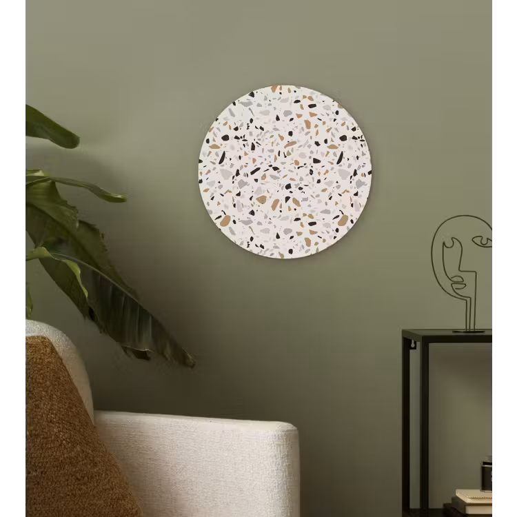 Terrazzo - Patroon - Staal Wandcirkel kunststof plaat 5mm dik klein 188 -sfeer3