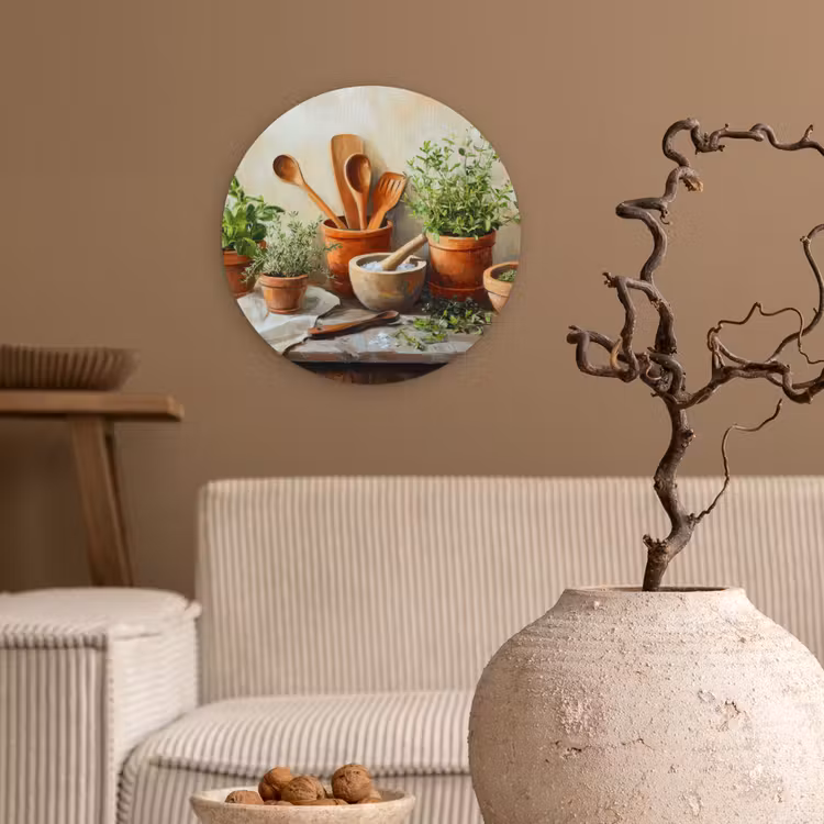 Potten - Kruiden - Hout Wandcirkel kunststof plaat 5mm dik klein -sfeer1