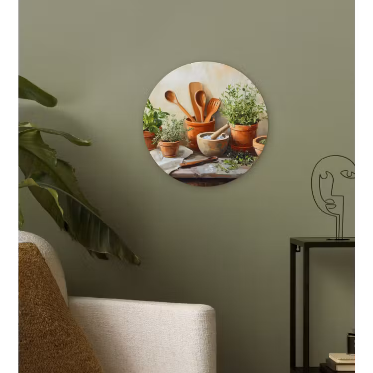 Potten - Kruiden - Hout Wandcirkel kunststof plaat 5mm dik klein -sfeer3