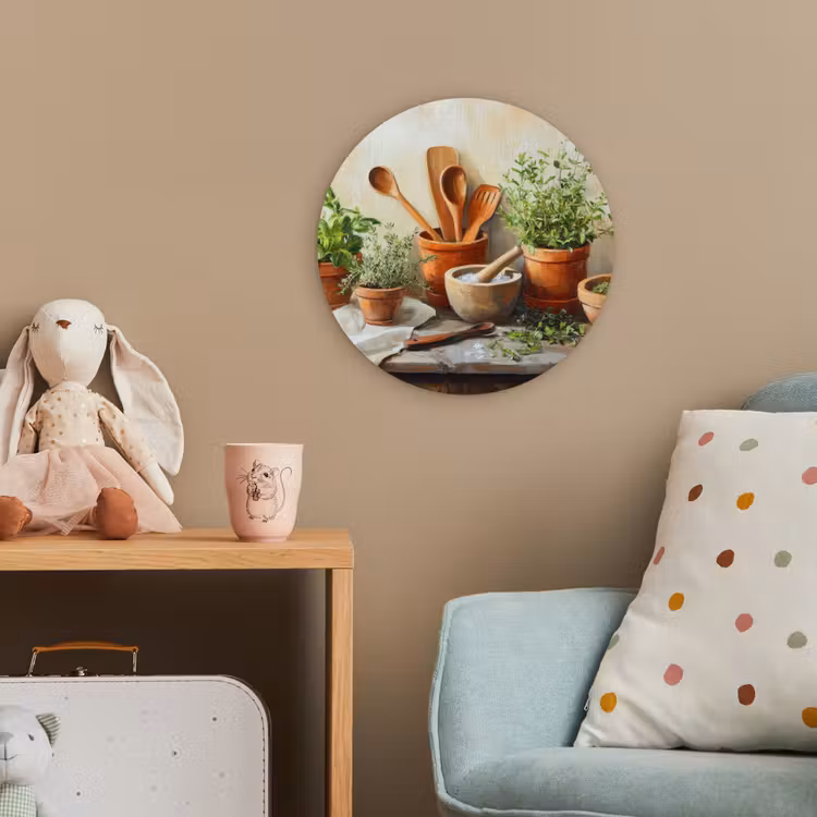 Potten - Kruiden - Hout Wandcirkel kunststof plaat 5mm dik klein -tsfeer1_kind