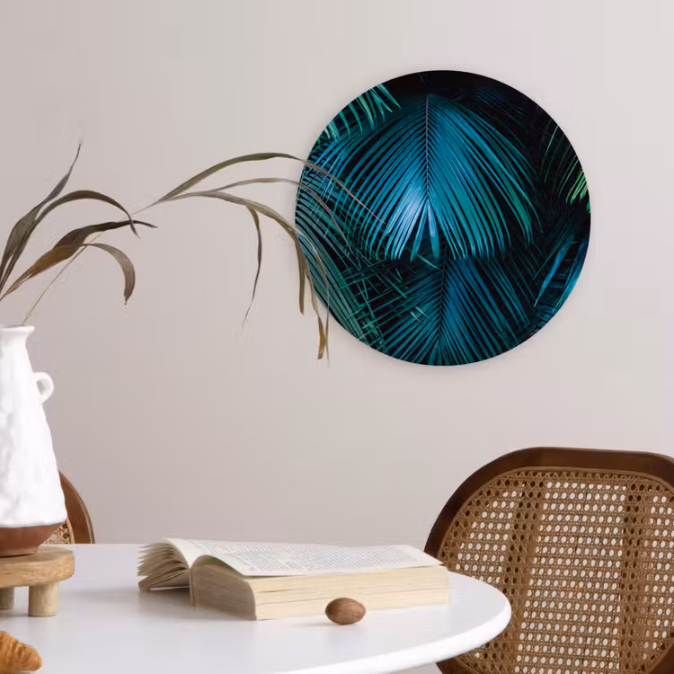 Inductie beschermer - Inductie afdekplaat - Tropical - Jungle - Bladeren - Groen Wandcirkel kunststof plaat 5mm dik klein -sfeer4