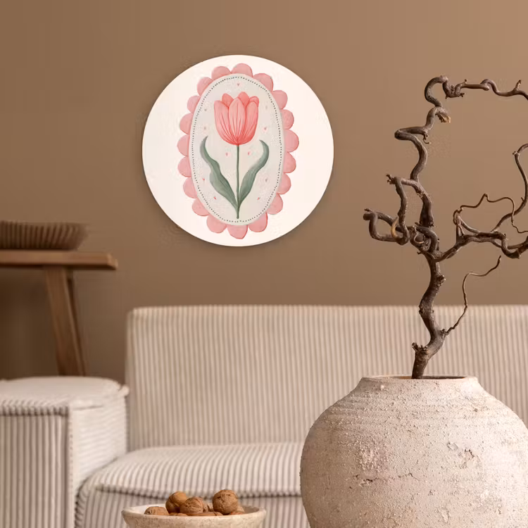 Tulp - Lijst - Ovaal - Illustratie Wandcirkel kunststof plaat 5mm dik klein -sfeer1