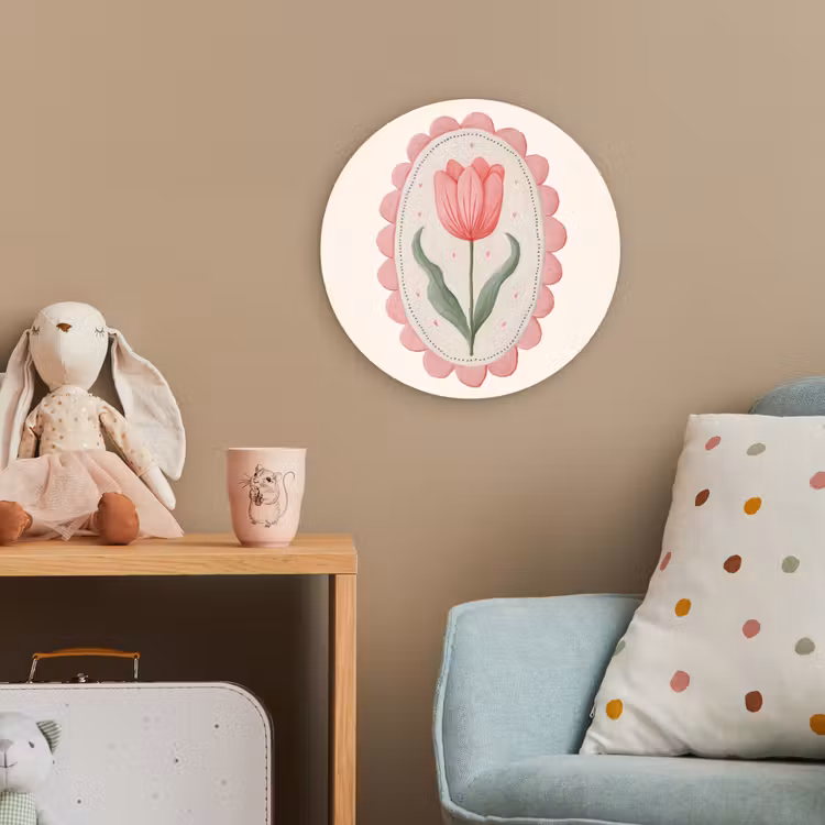 Tulp - Lijst - Ovaal - Illustratie Wandcirkel kunststof plaat 5mm dik klein -tsfeer1_kind