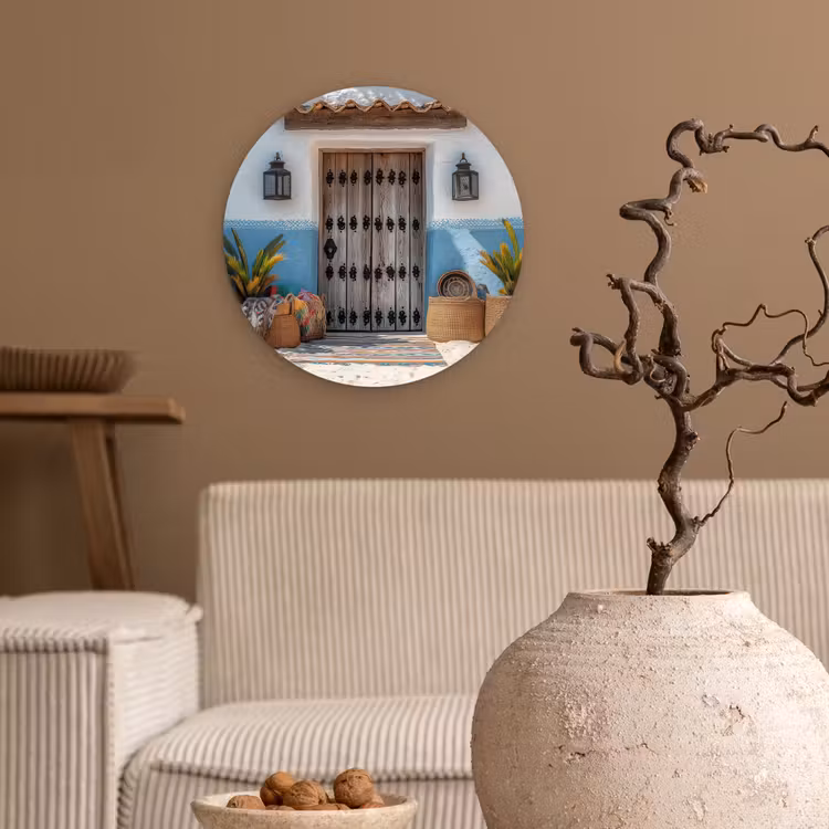Deur - Manden - Planten Wandcirkel kunststof plaat 5mm dik klein -sfeer1