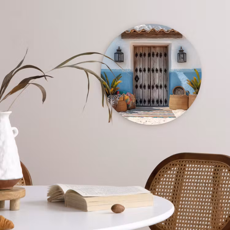 Deur - Manden - Planten Wandcirkel kunststof plaat 5mm dik klein -sfeer4