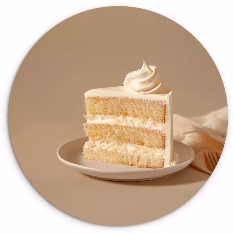 Vanilletaart - Cake - Romig Wandcirkel kunststof plaat 5mm dik klein -3d