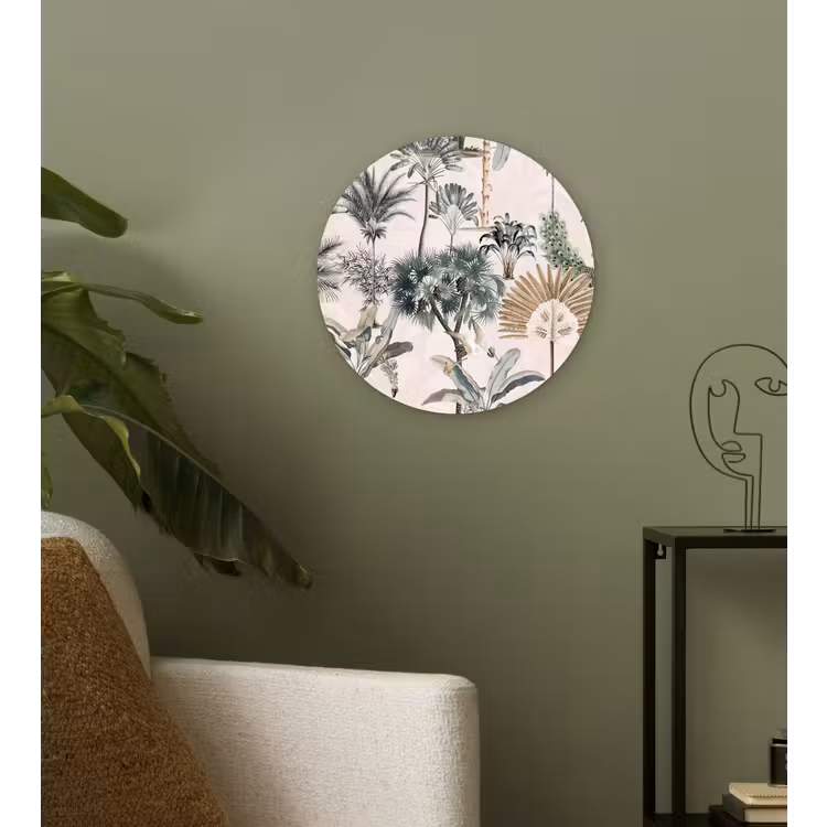 Inductie afdekplaat - Vintage - Jungle - Dieren - Natuur - Inductie beschermer Wandcirkel kunststof plaat 5mm dik klein -sfeer3