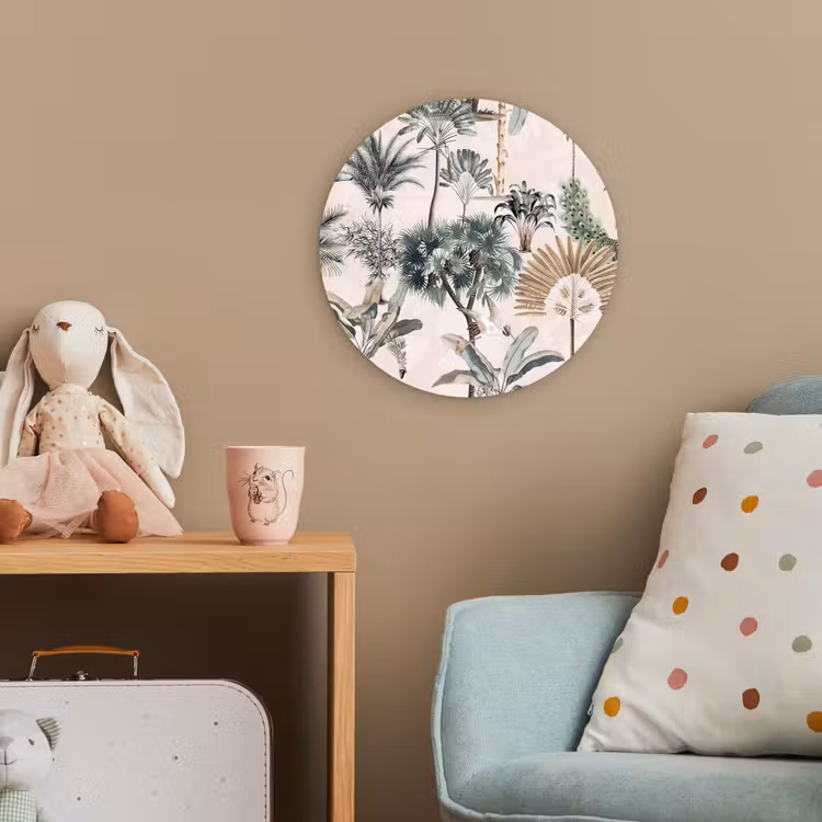 Inductie afdekplaat - Vintage - Jungle - Dieren - Natuur - Inductie beschermer Wandcirkel kunststof plaat 5mm dik klein -tsfeer1_kind