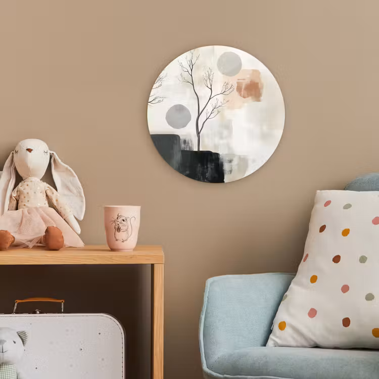 Wabi sabi - Beige - Plant Wandcirkel kunststof plaat 5mm dik klein -tsfeer1_kind