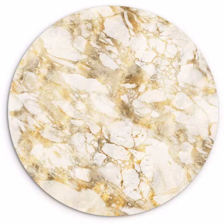 Warm - Gouden - Marmer - Patroon Wandcirkel kunststof plaat 5mm dik klein 188 -3d