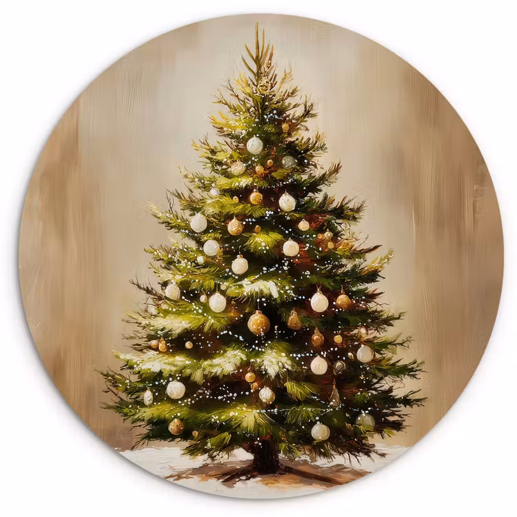 Kerst - Sfeer - Groen Wandcirkel kunststof plaat 5mm dik klein -3d