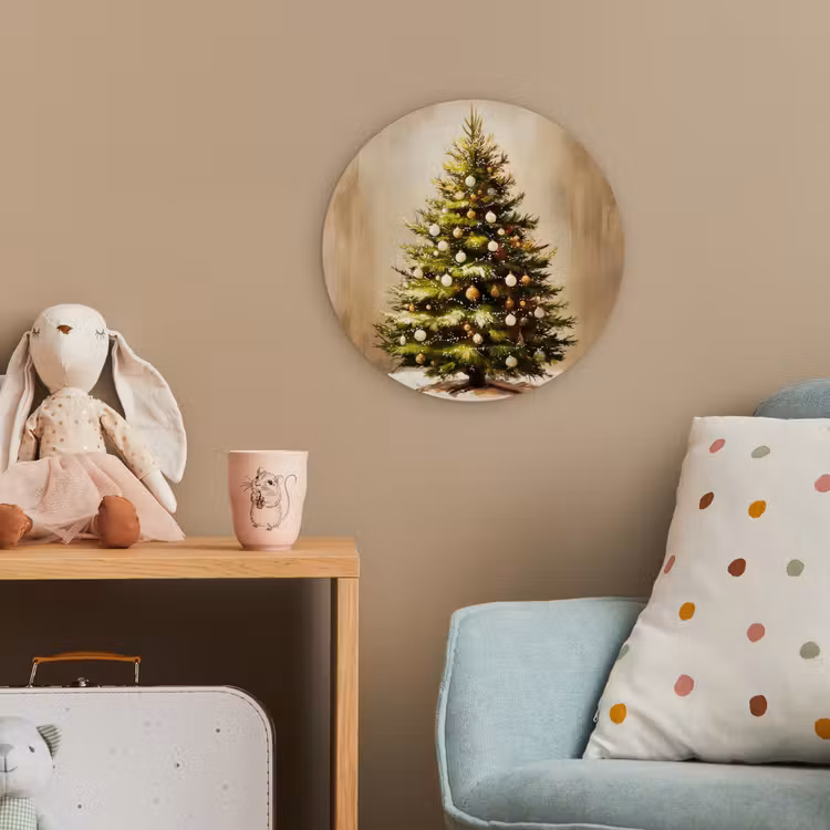 Kerst - Sfeer - Groen Wandcirkel kunststof plaat 5mm dik klein -tsfeer1_kind