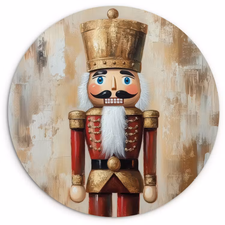 Kerst - Poppetje - Abstract Wandcirkel kunststof plaat 5mm dik klein -3d