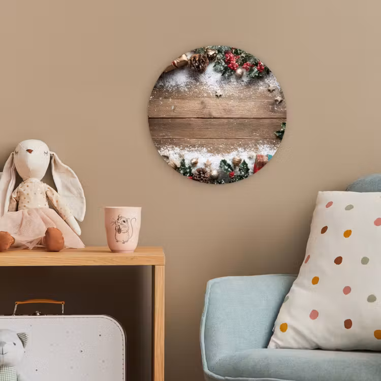 Kerstdecoratie - Geschenken - Hout - Veelkleurig Wandcirkel kunststof plaat 5mm dik klein -tsfeer1_kind