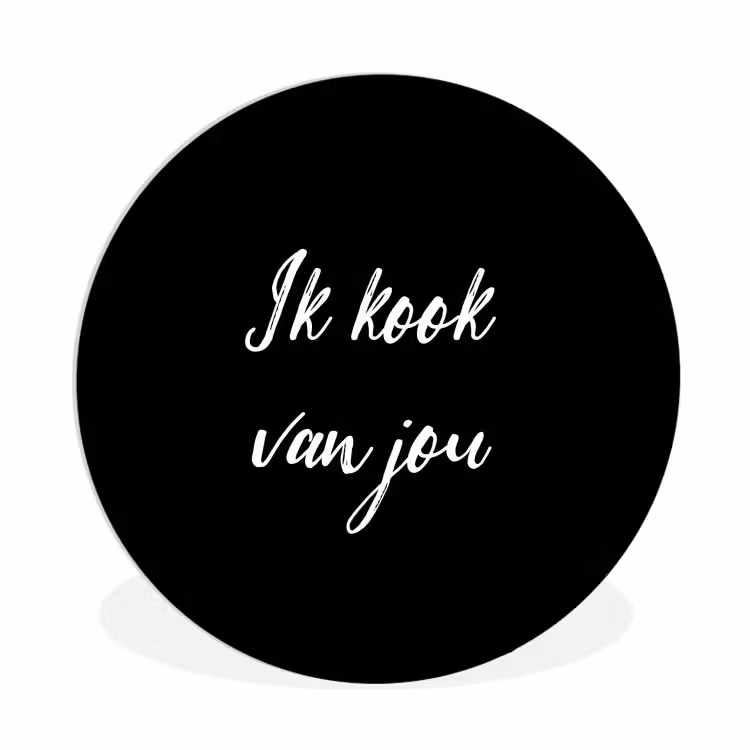 Quotes - Spreuken - Ik kook van jou - Liefde - Partner Wandcirkel kunststof plaat 5mm dik klein -3d