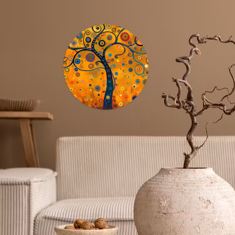 Abstract - Boom - Levensboom - Modern Wandcirkel behangsticker klein -sfeer1