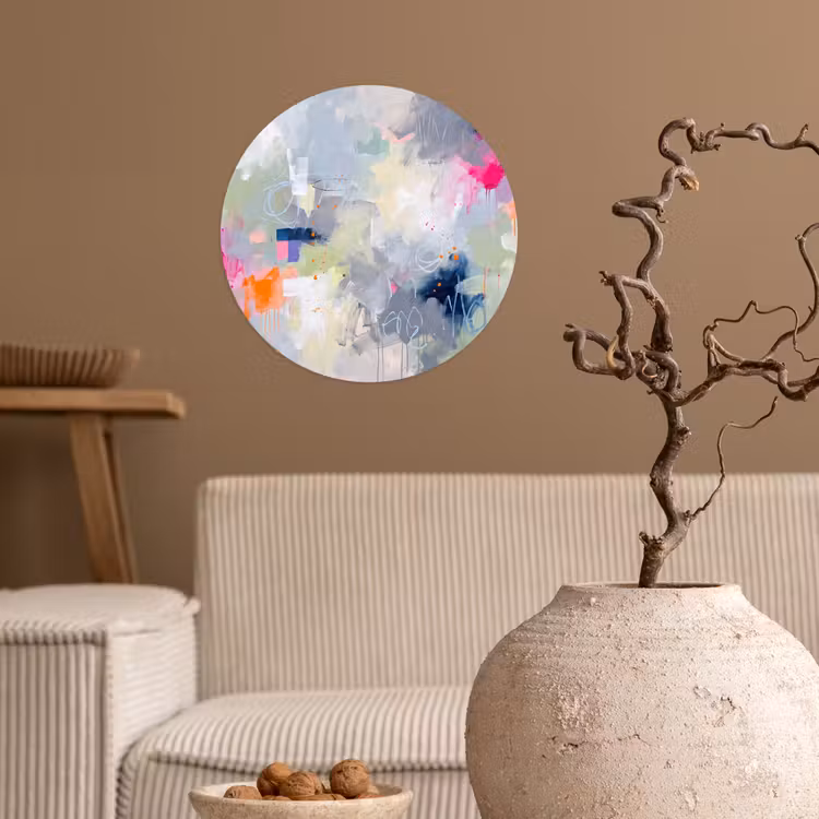 Abstract - Kleurrijk - Modern - Kunst Wandcirkel behangsticker klein -sfeer1