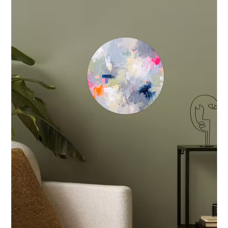 Abstract - Kleurrijk - Modern - Kunst Wandcirkel behangsticker klein -sfeer2